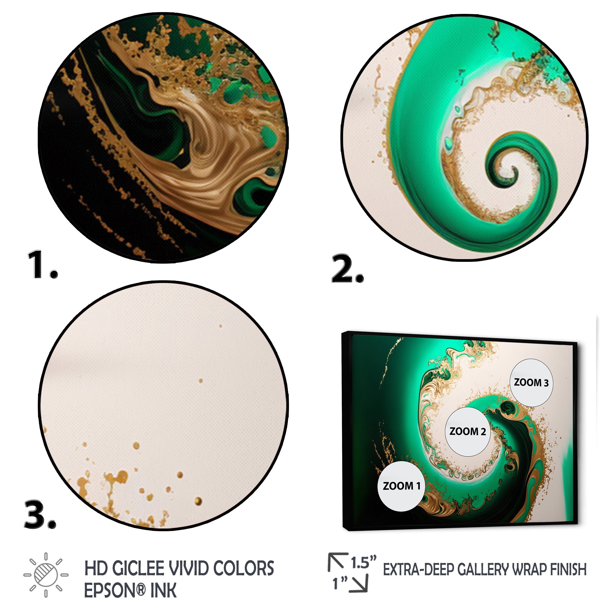 Green And Gold Crashing Waves II