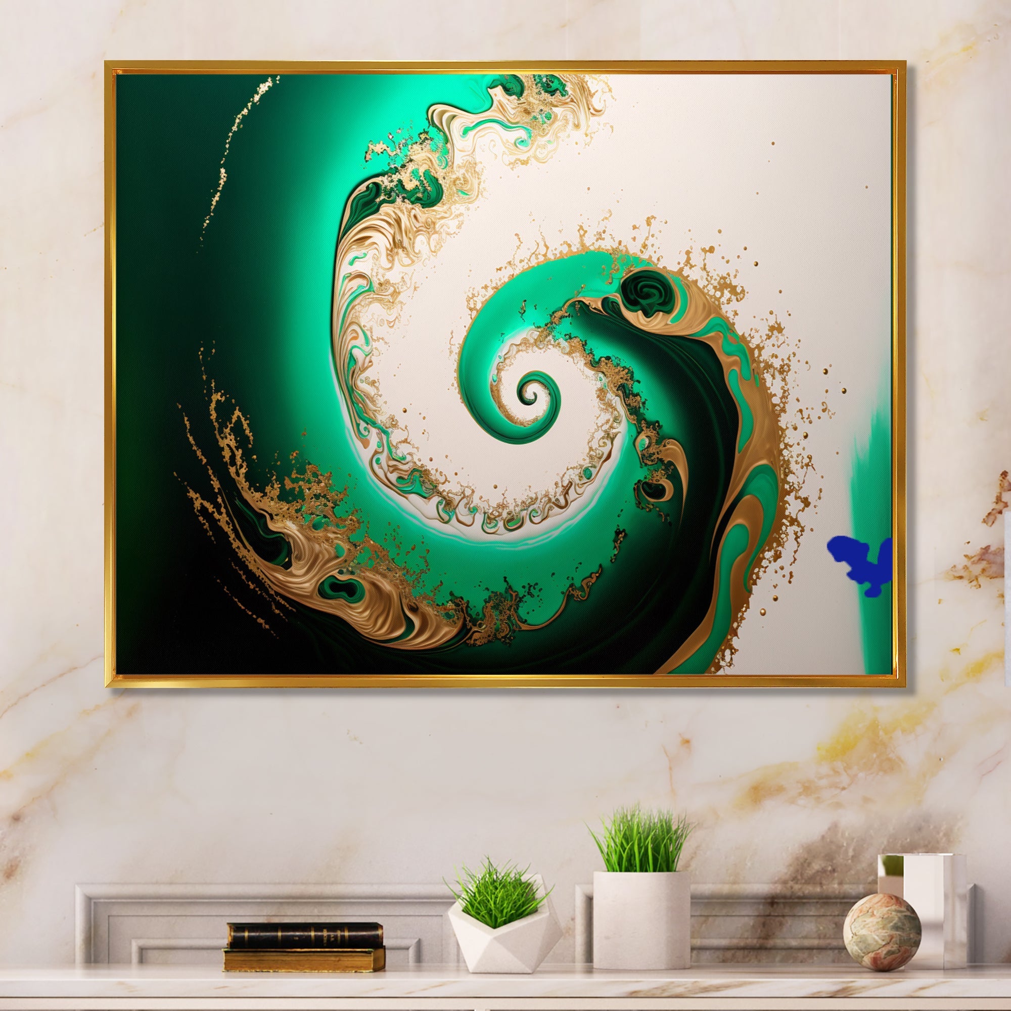 Green And Gold Crashing Waves II