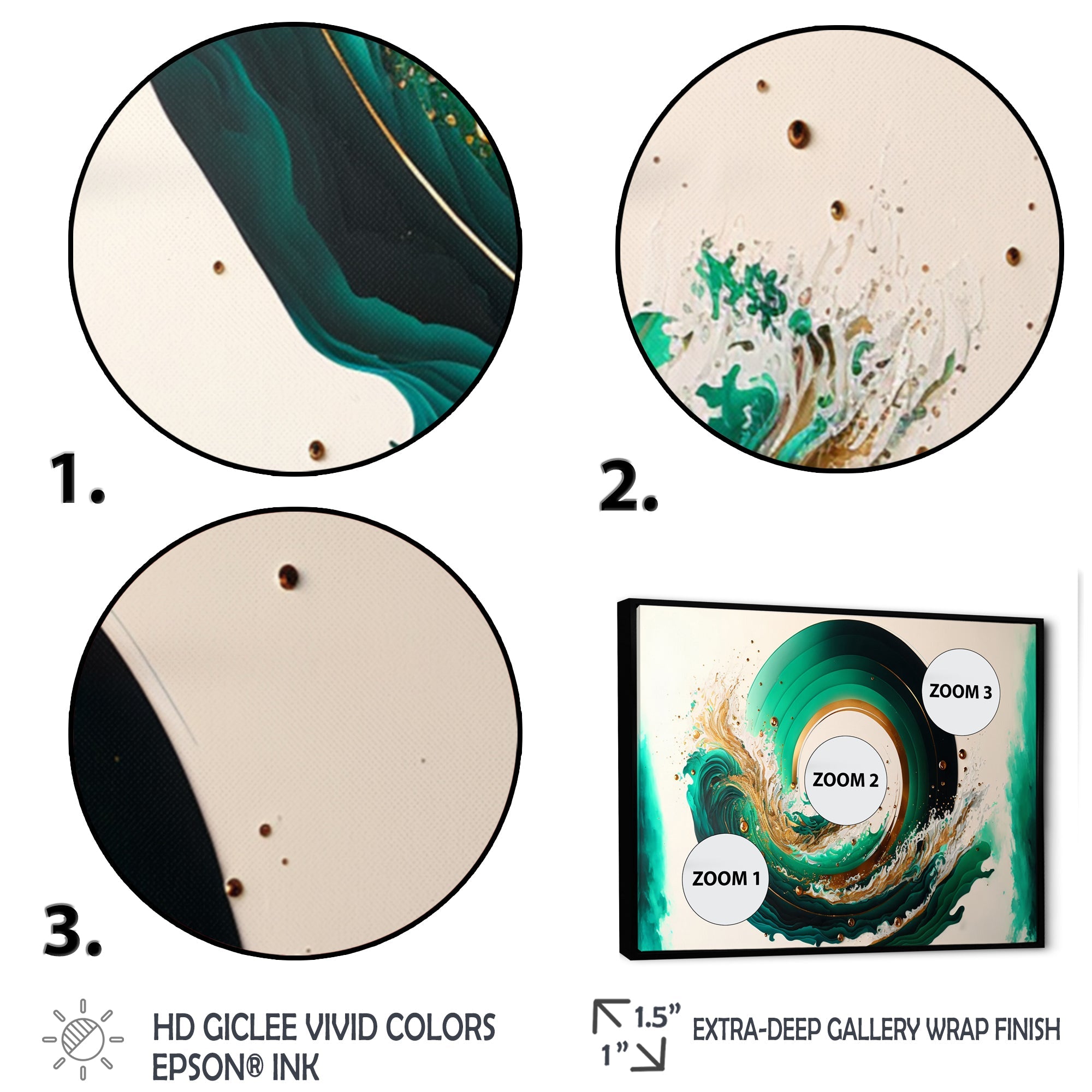 Green And Gold Crashing Waves III