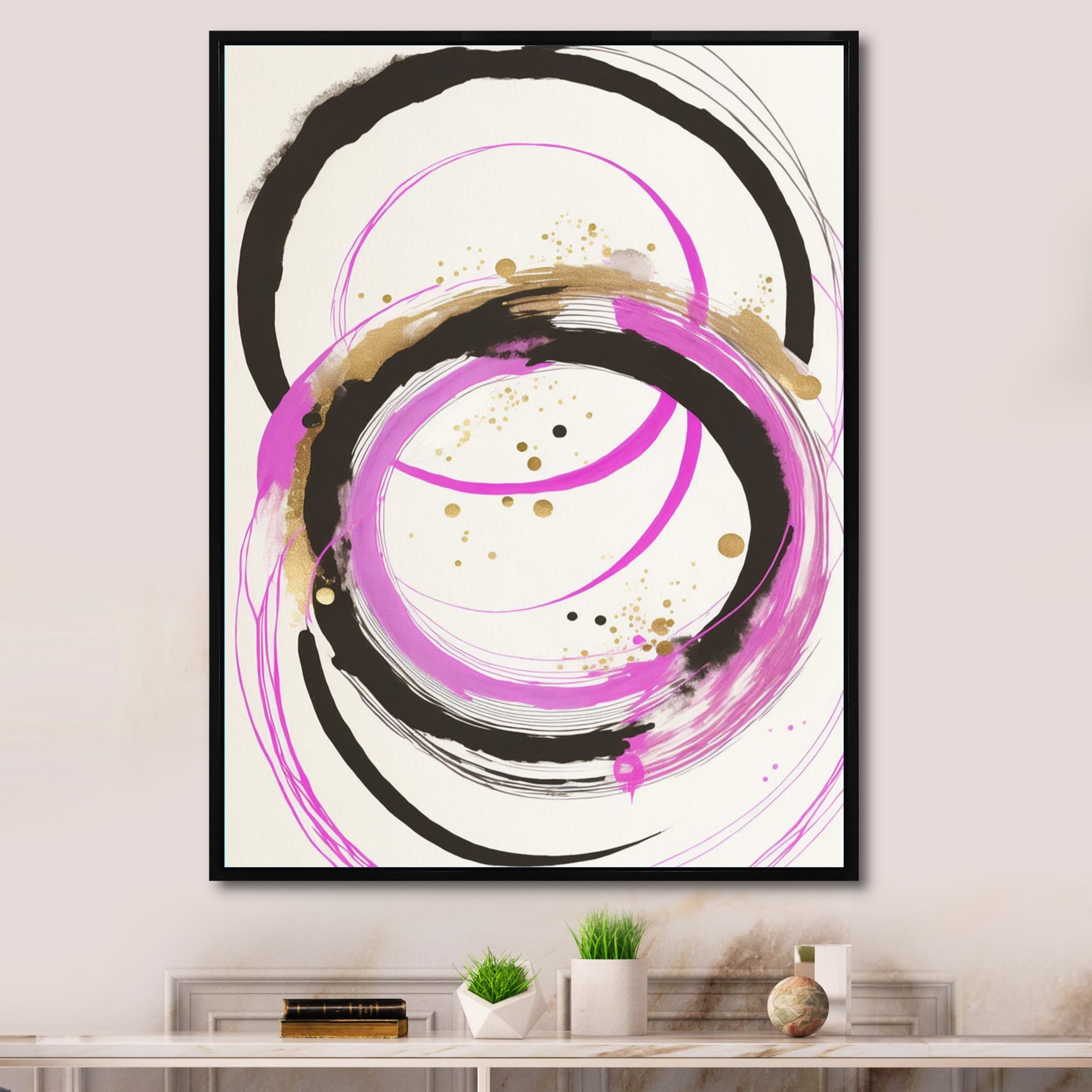 Pink And Gold Liquid Art