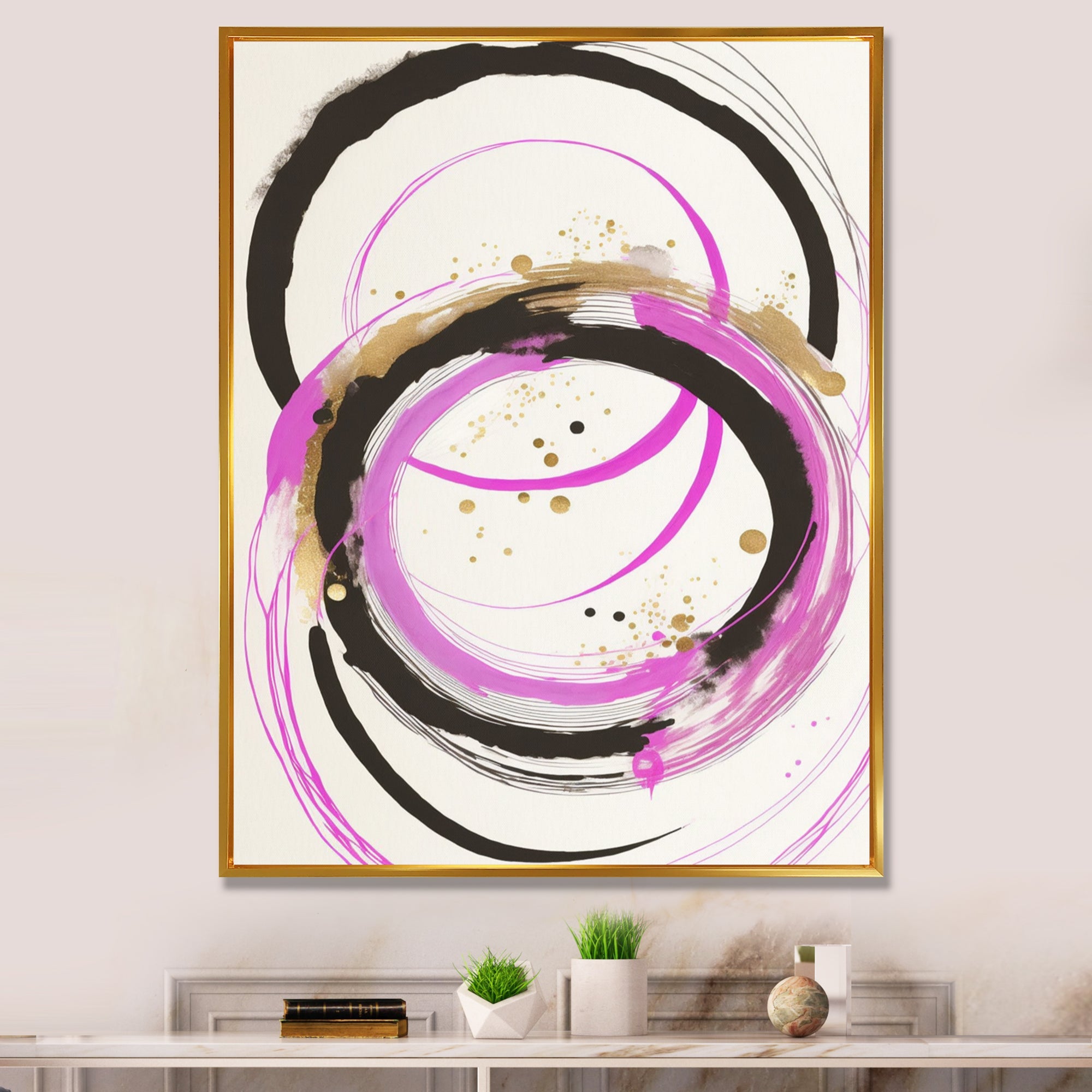 Pink And Gold Liquid Art
