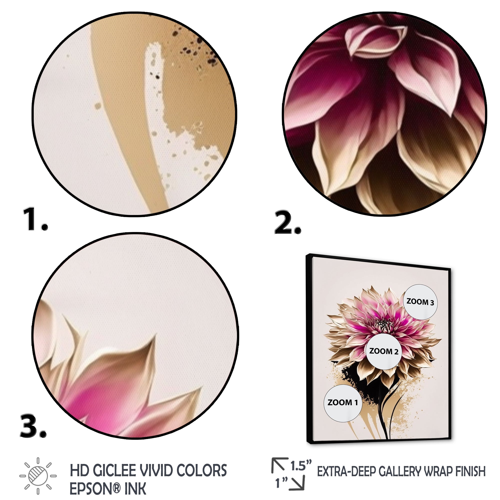 Pink Dahli Flower On Abstract Fusion