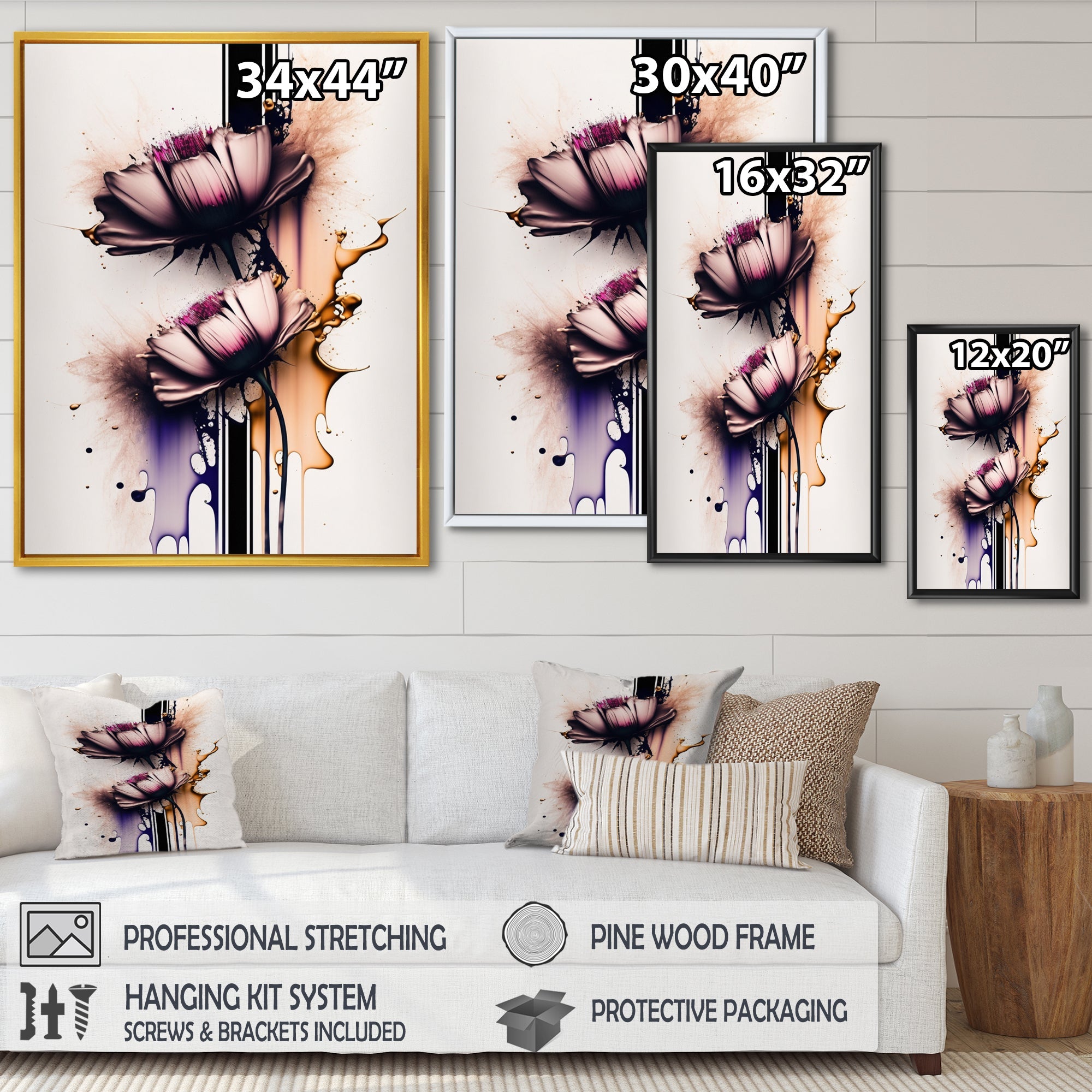 Pink Daisy Flower On Abstract Fusion I
