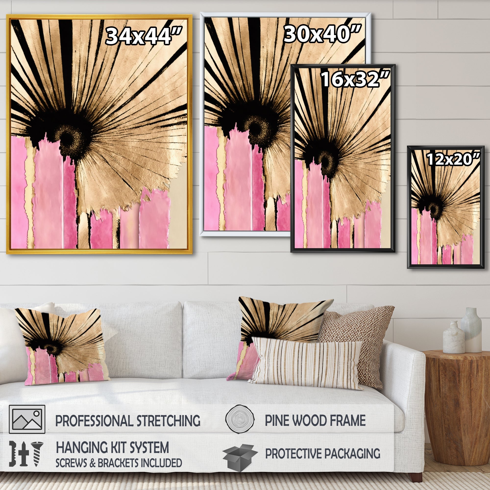 Pink Gerbera Flower On Abstract Fusion I