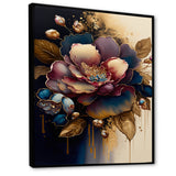 Red And Gold Camellia Floral Design I