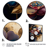 Red And Gold Camellia Floral Design I