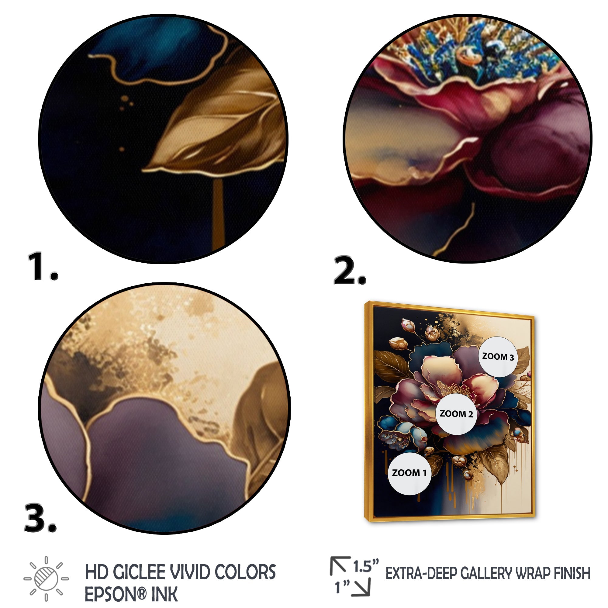 Red And Gold Camellia Floral Design I