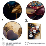 Red And Gold Camellia Floral Design I