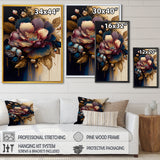 Red And Gold Camellia Floral Design I