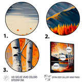 Red And Orange Birch Trees By The Lake V