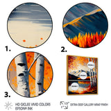 Red And Orange Birch Trees By The Lake V