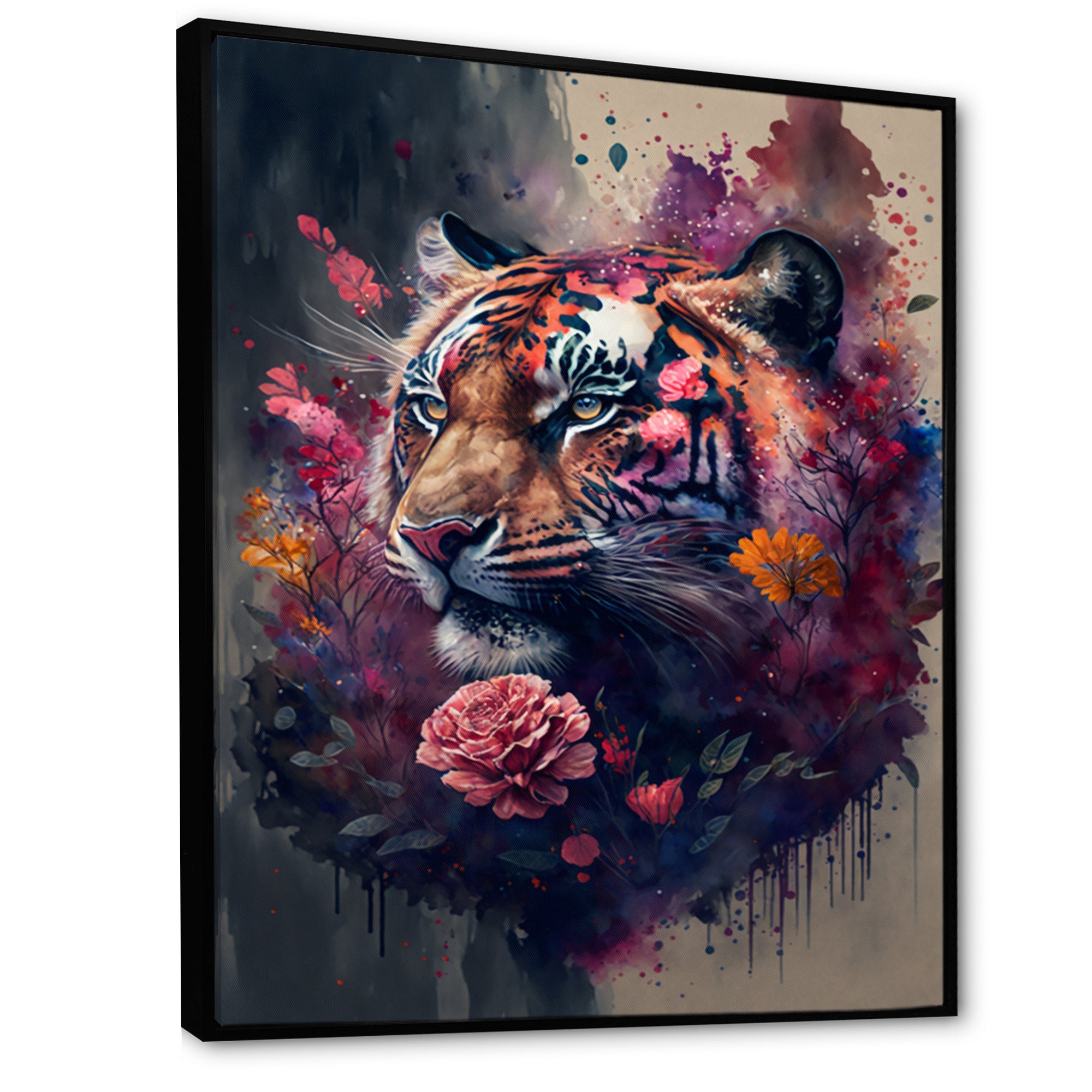 Cute Tiger Floral Art I