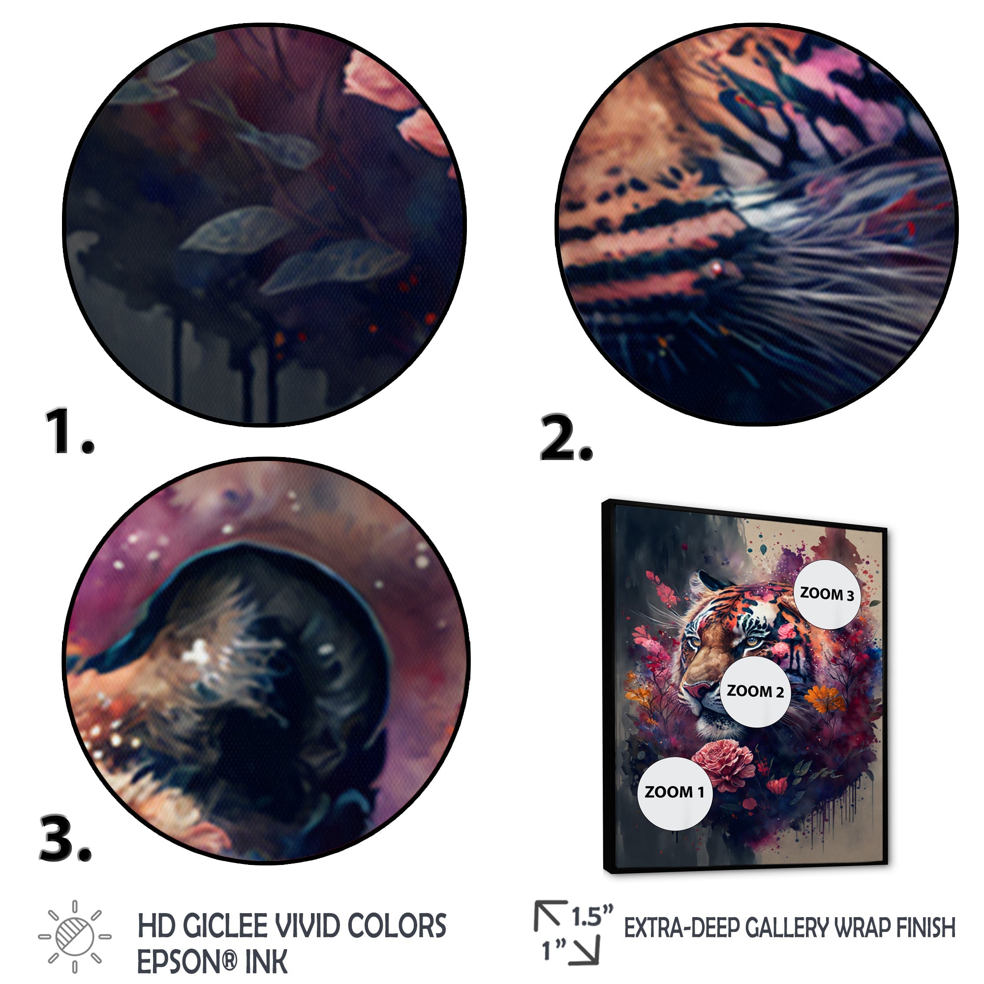 Cute Tiger Floral Art I