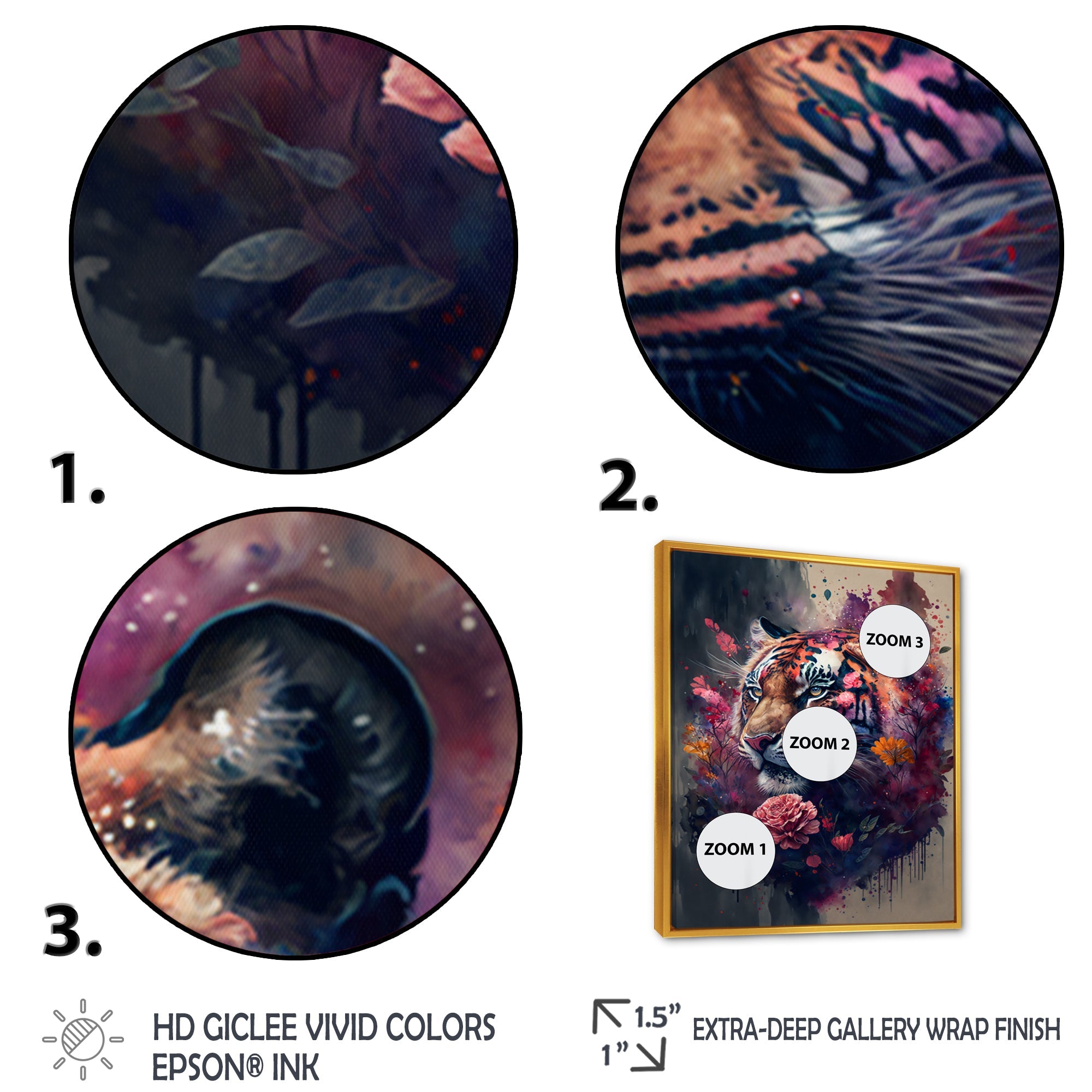 Cute Tiger Floral Art I