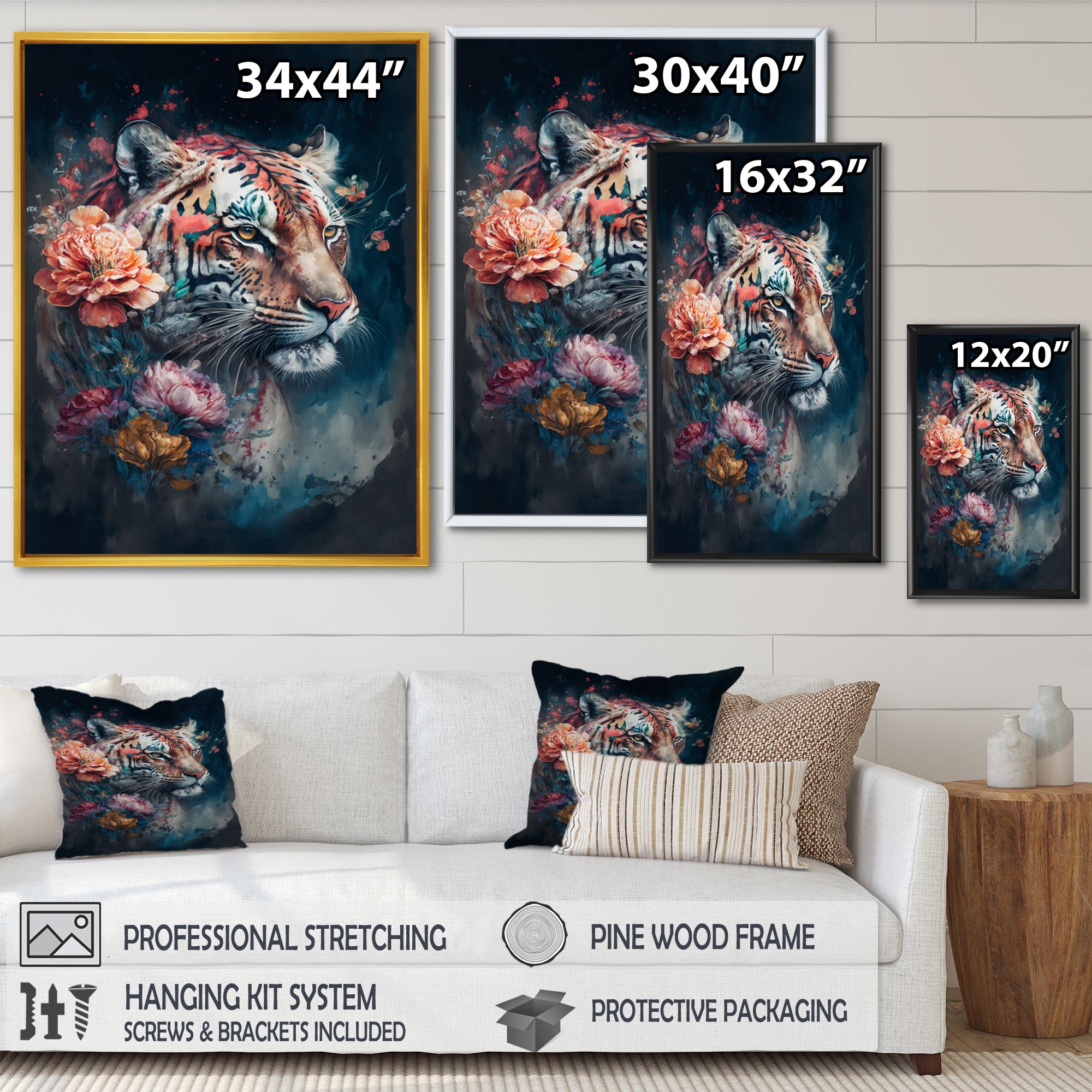 Cute Tiger Floral Art II