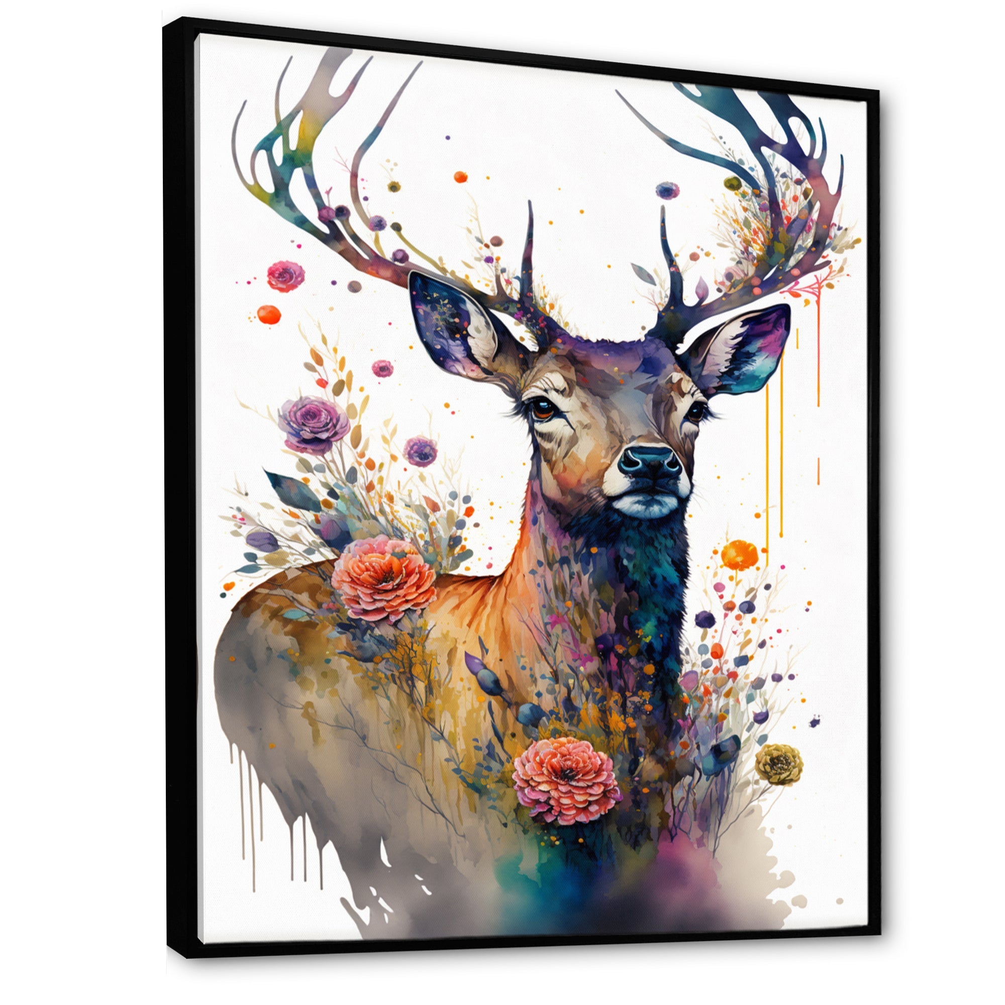 Cute Deer Floral Art I