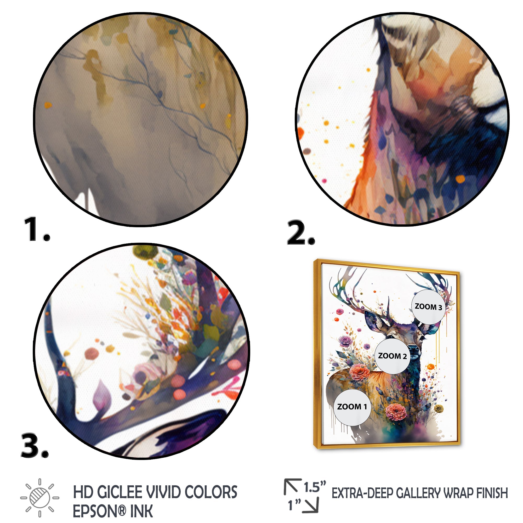 Cute Deer Floral Art I