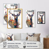 Cute Deer Floral Art I
