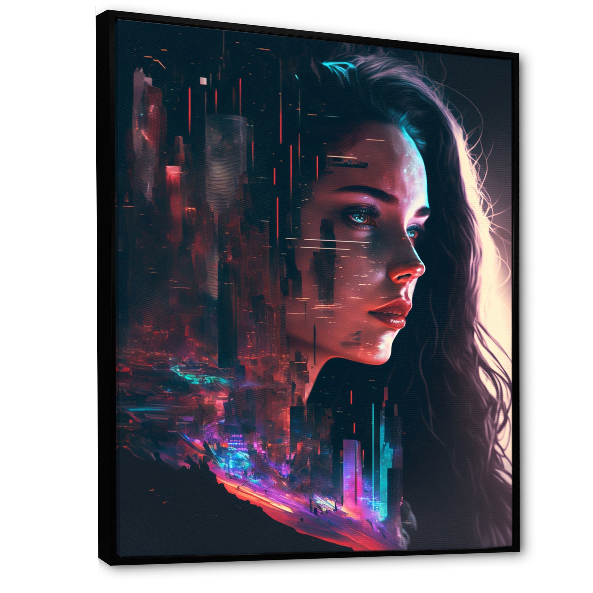 Double Exposure Woman Portrait Sci-Fi I