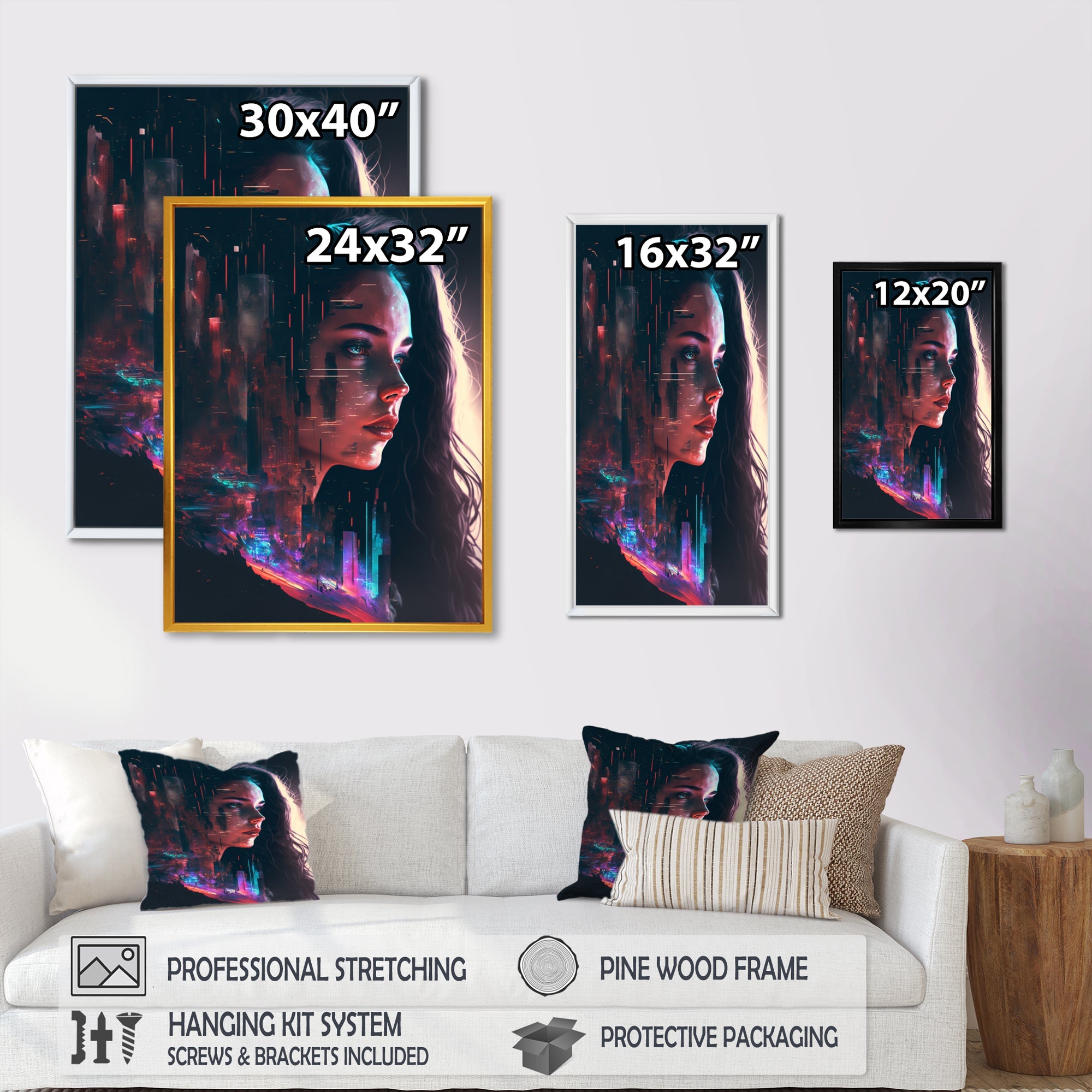 Double Exposure Woman Portrait Sci-Fi I