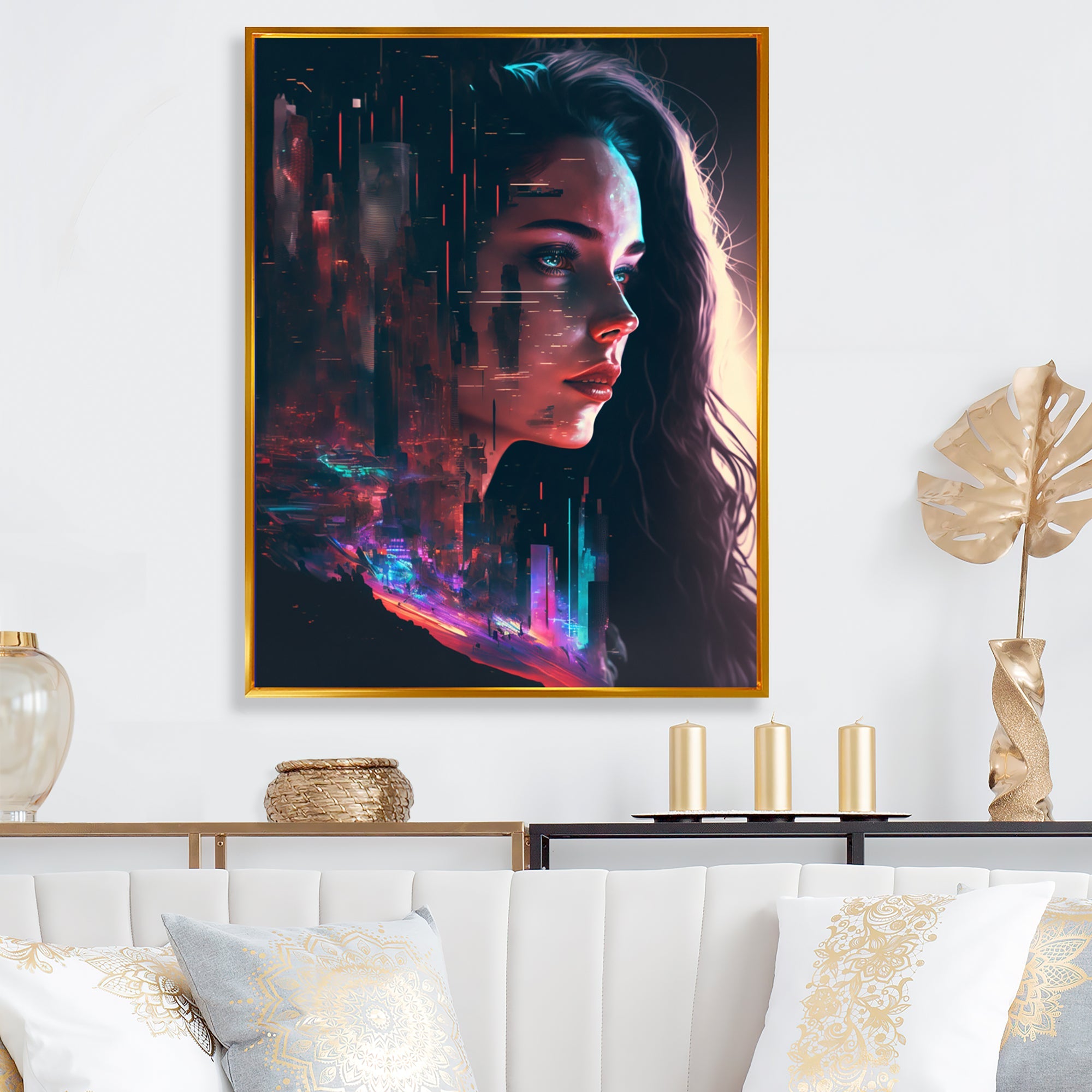 Double Exposure Woman Portrait Sci-Fi I