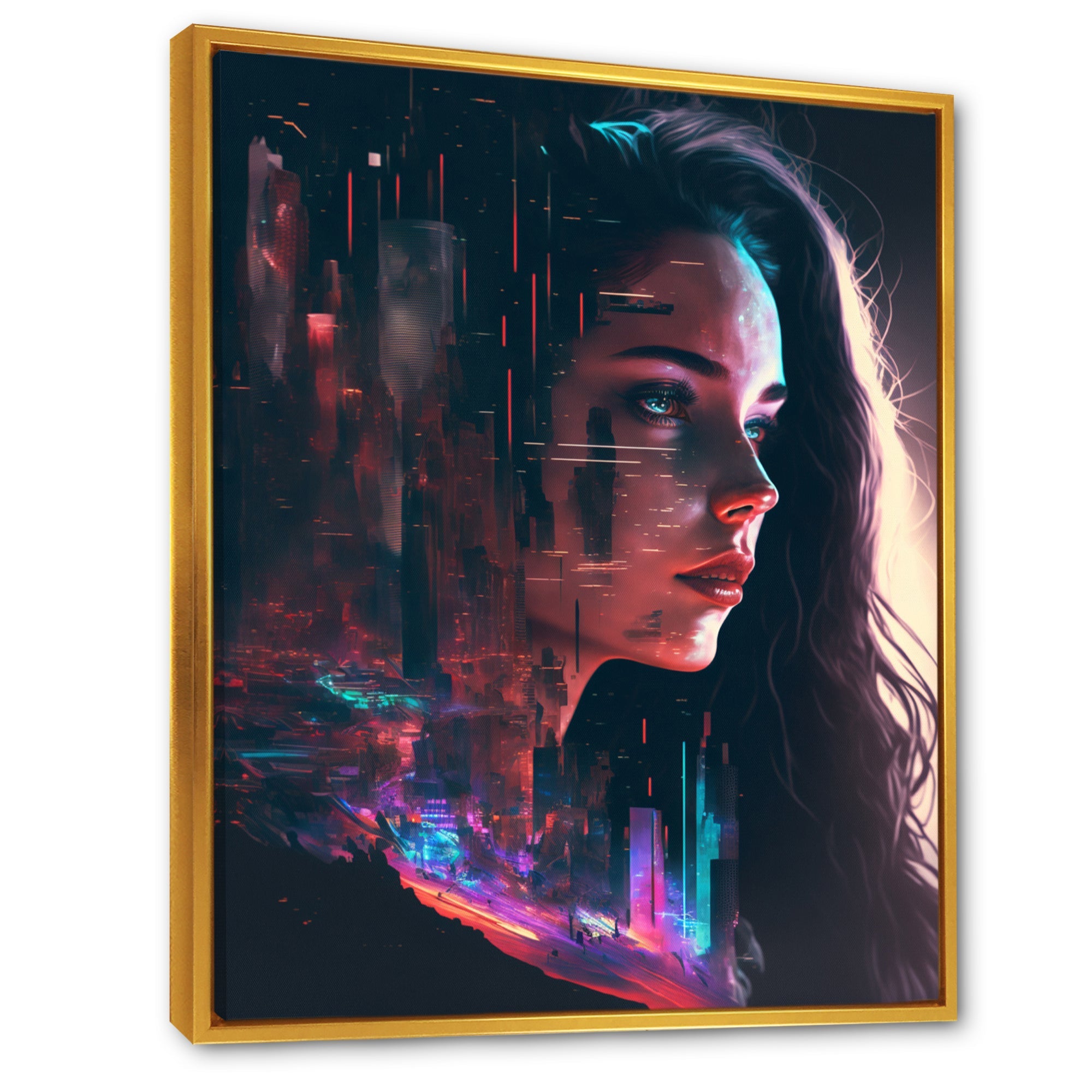 Double Exposure Woman Portrait Sci-Fi I