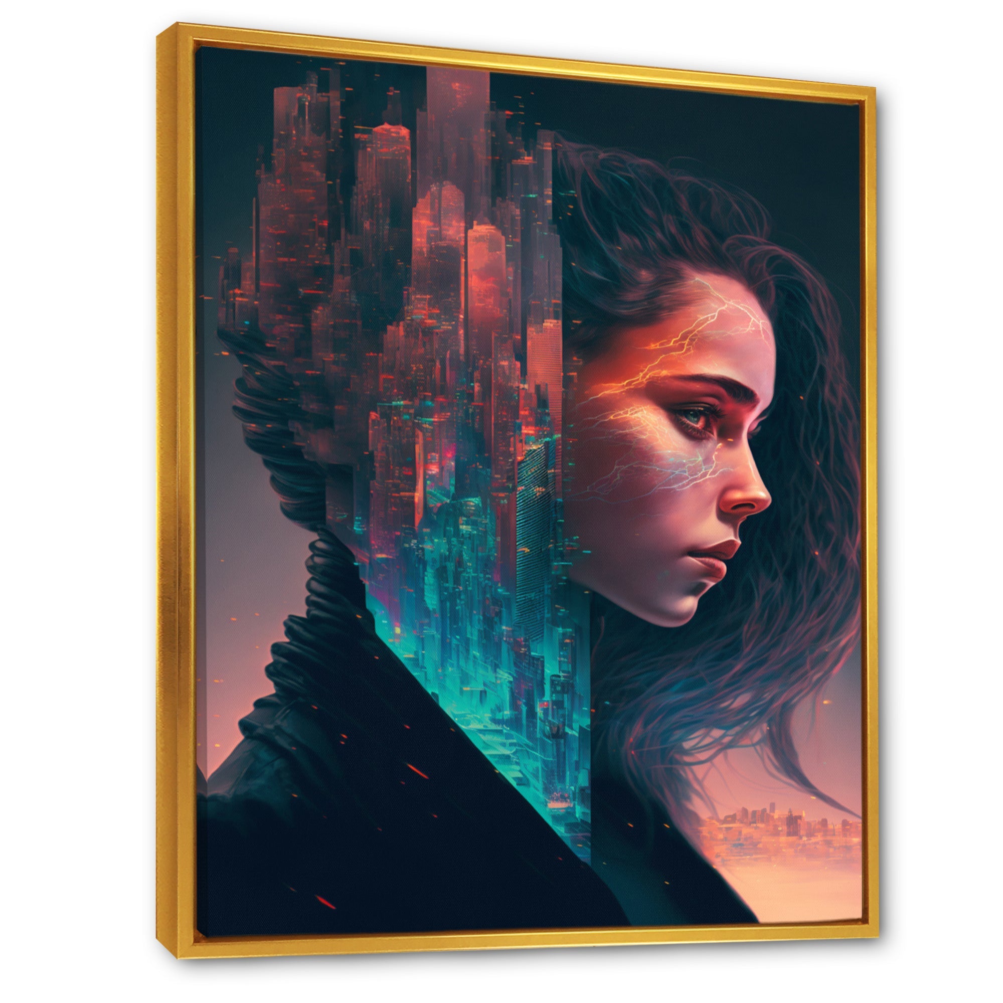 Double Exposure Woman Portrait Sci-Fi III