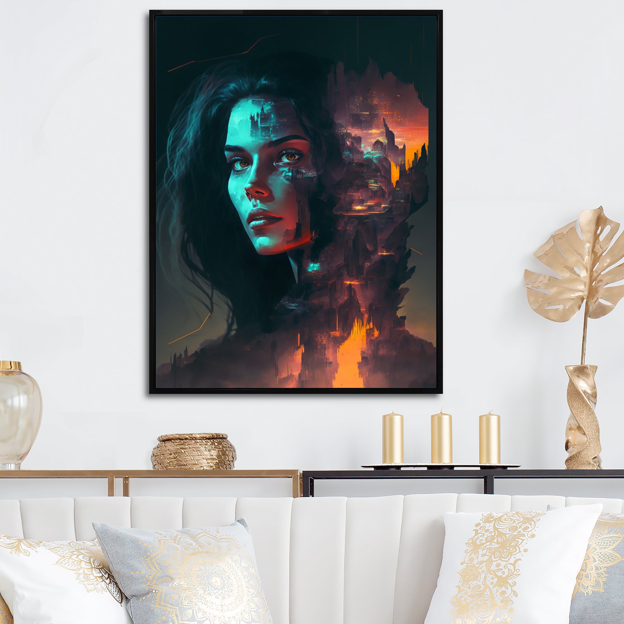 Double Exposure Woman Portrait Sci-Fi IV