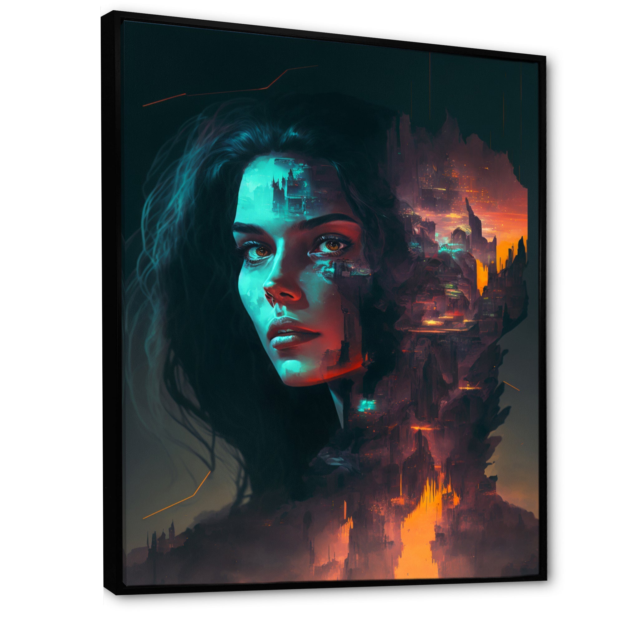 Double Exposure Woman Portrait Sci-Fi IV