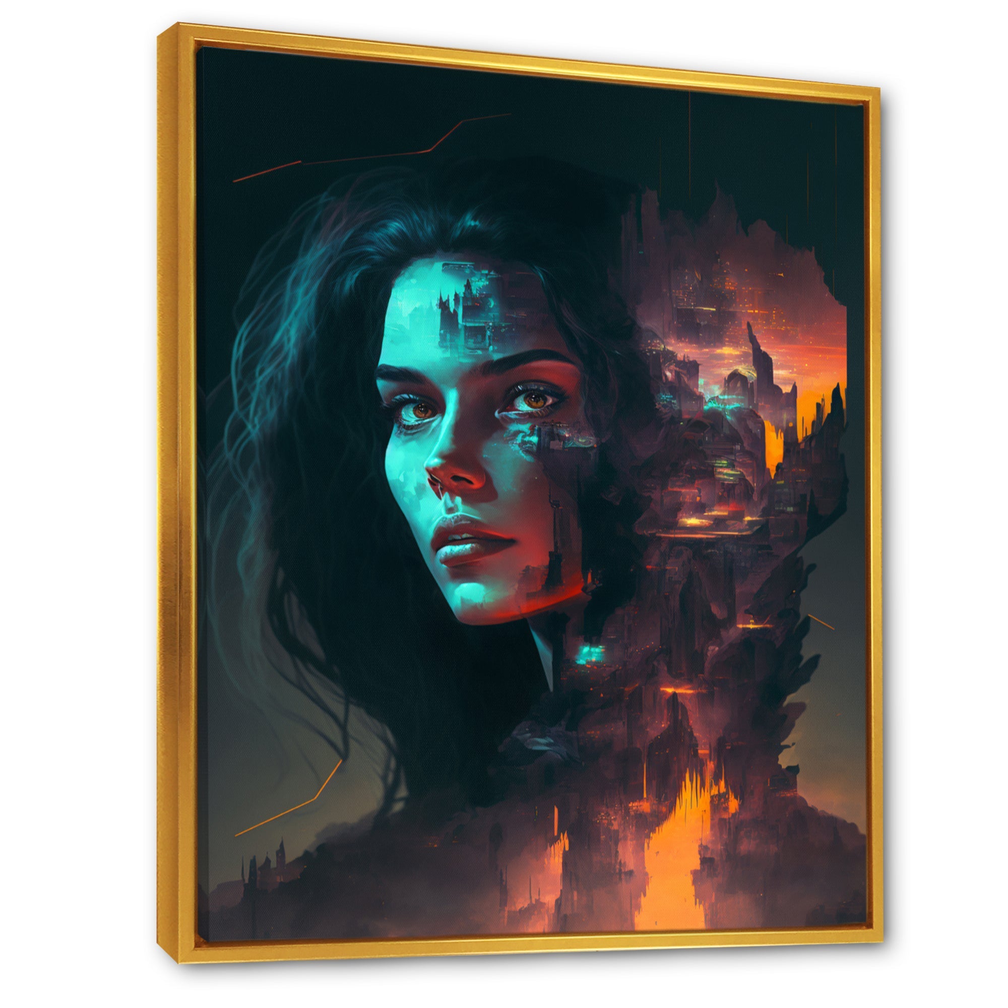 Double Exposure Woman Portrait Sci-Fi IV