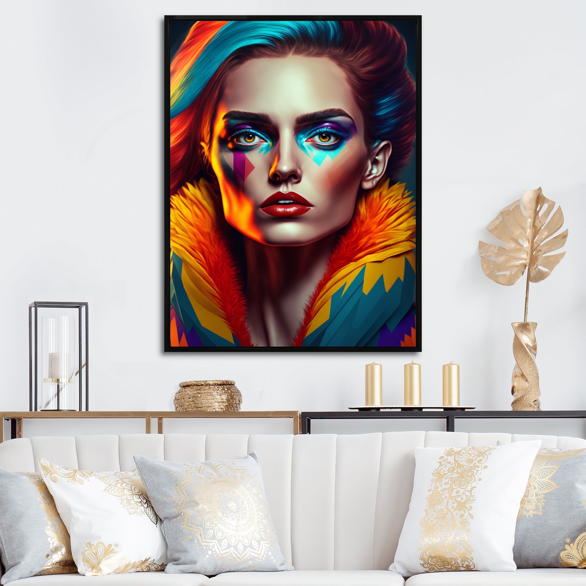 Colorful Sensual Woman In Fur Coat IV