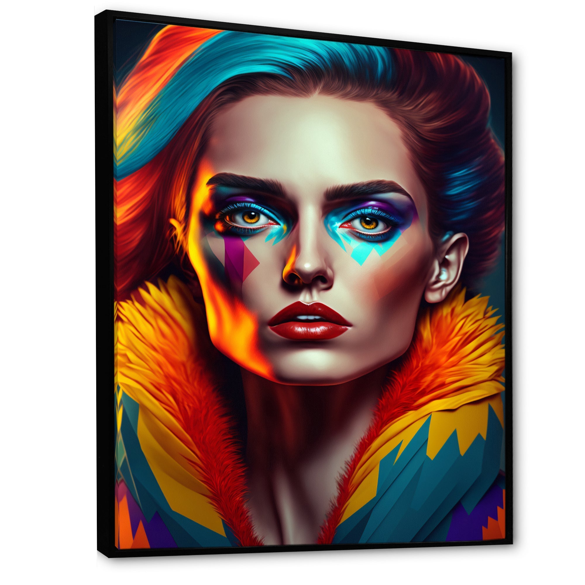 Colorful Sensual Woman In Fur Coat IV