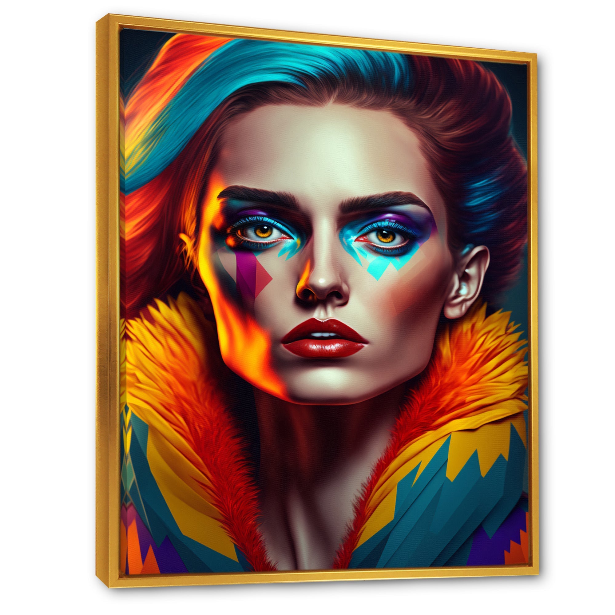 Colorful Sensual Woman In Fur Coat IV