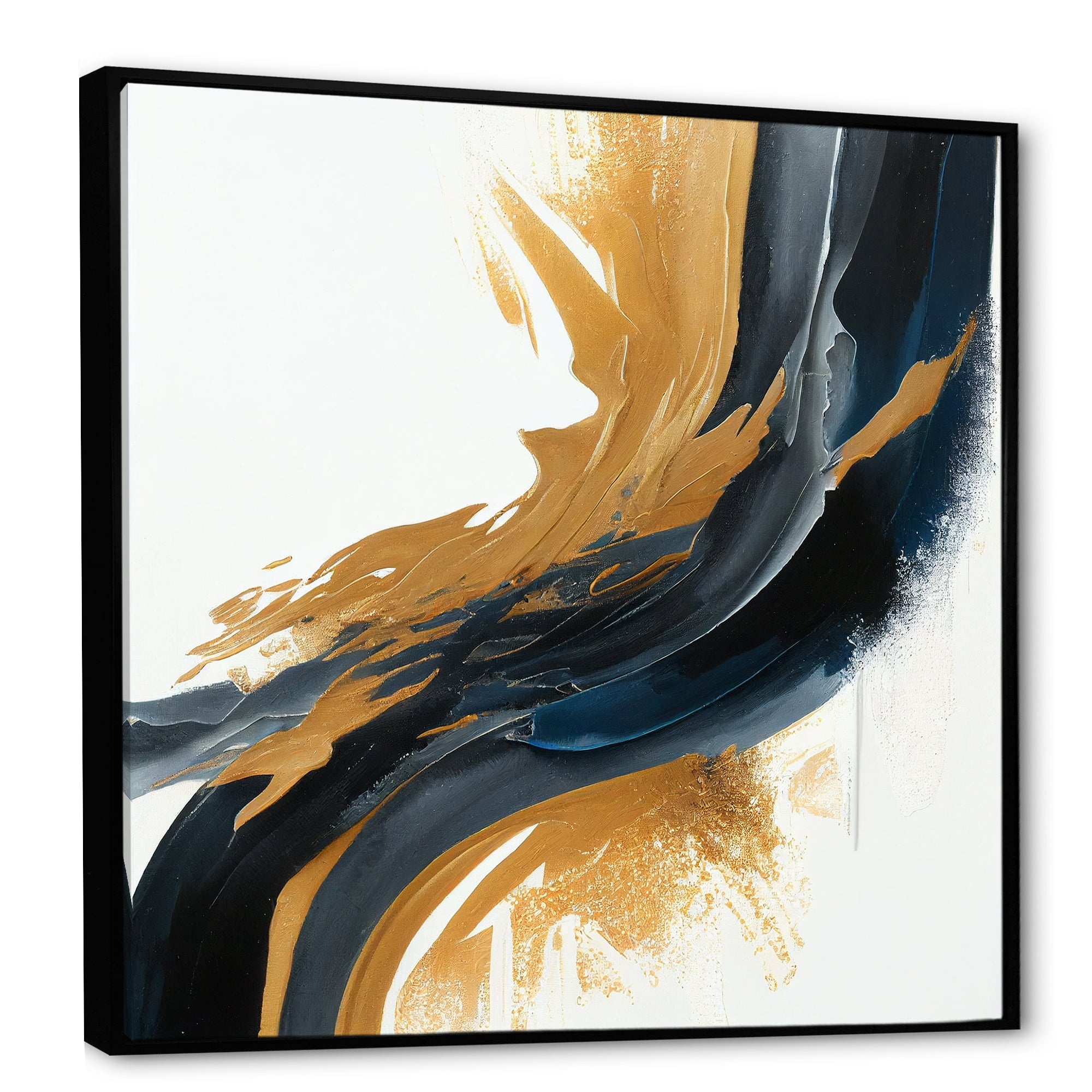 Blue And Gold Swirl Abstract II