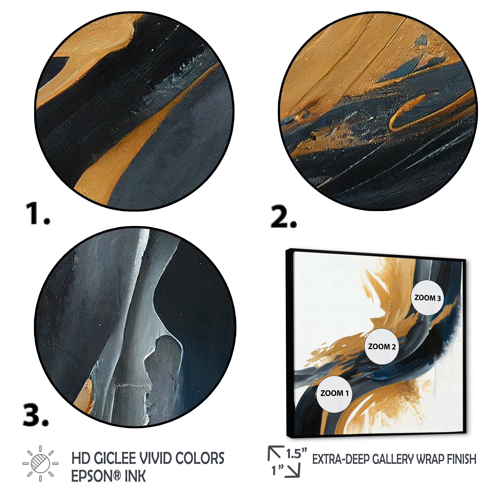 Blue And Gold Swirl Abstract II