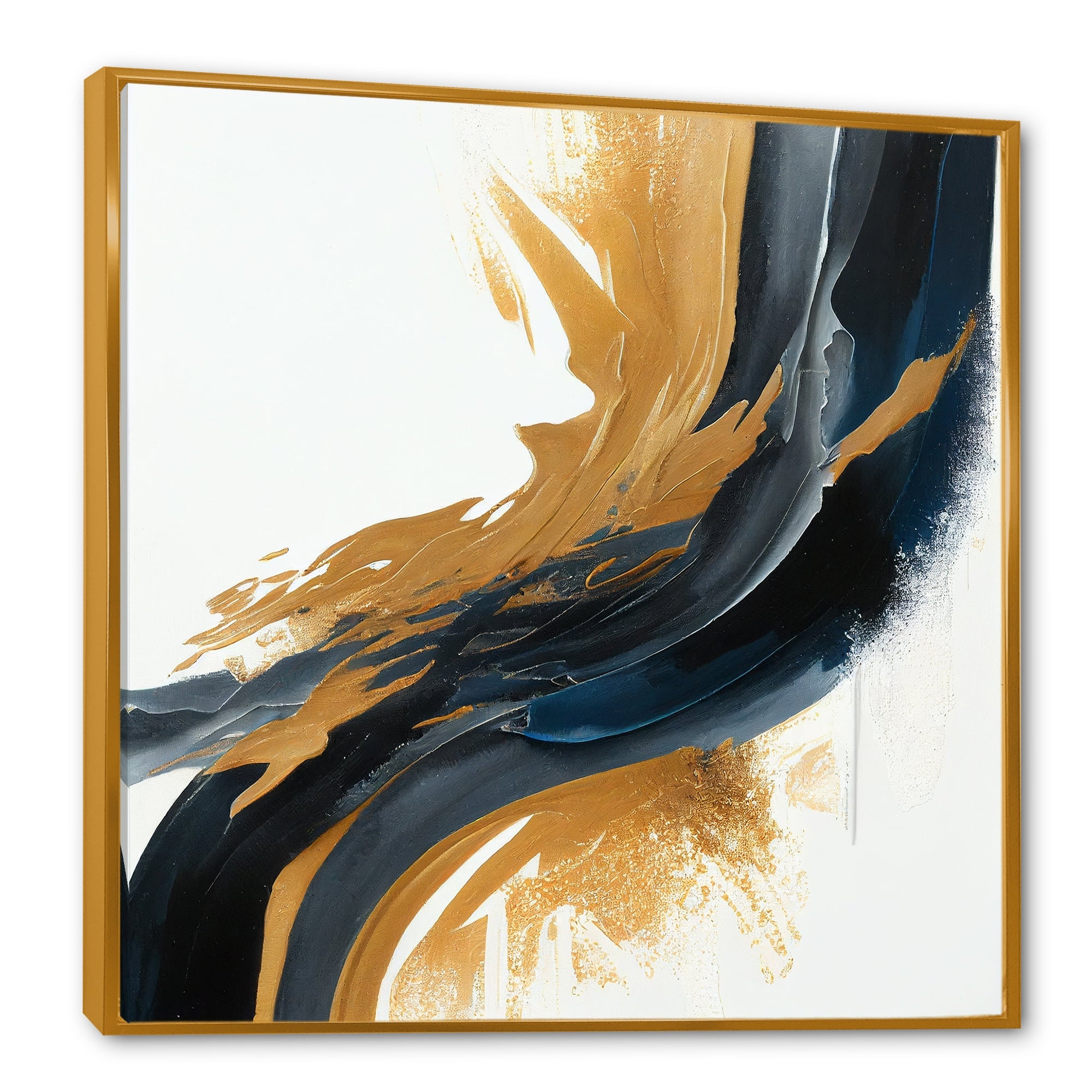 Blue And Gold Swirl Abstract II