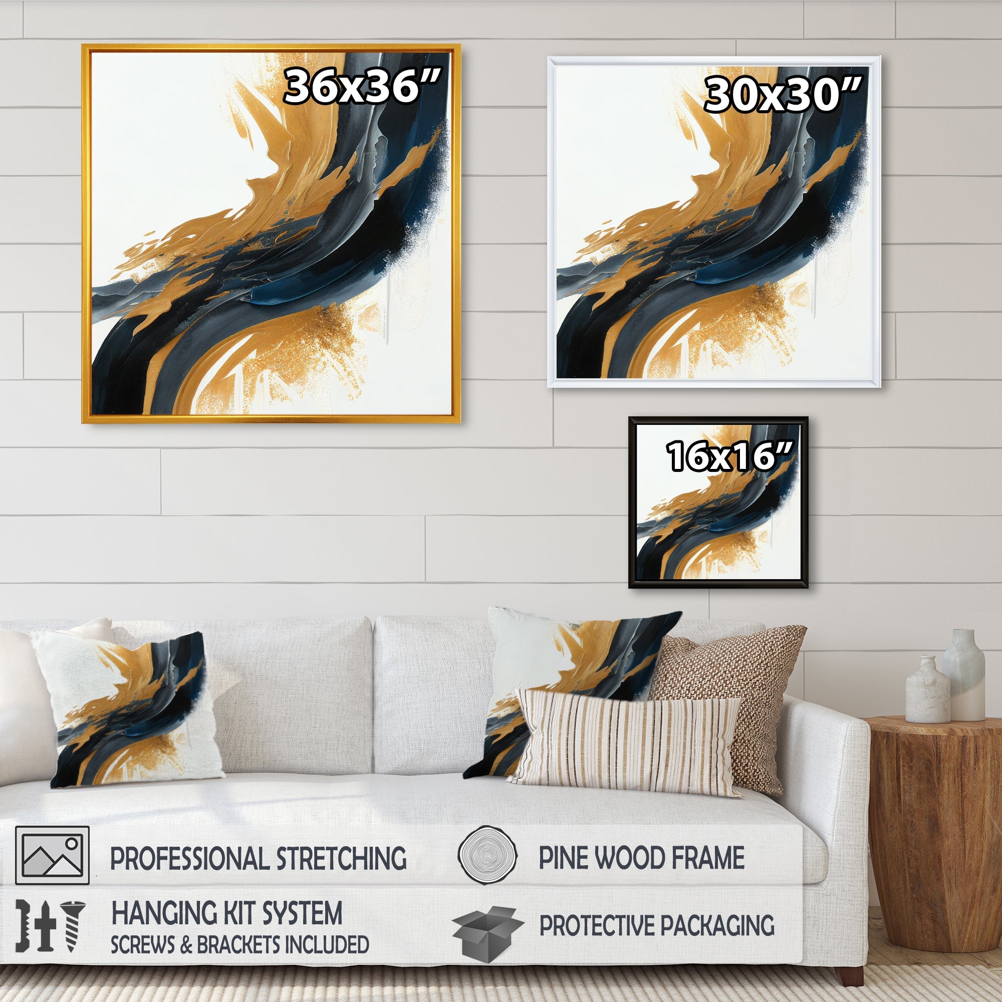 Blue And Gold Swirl Abstract II