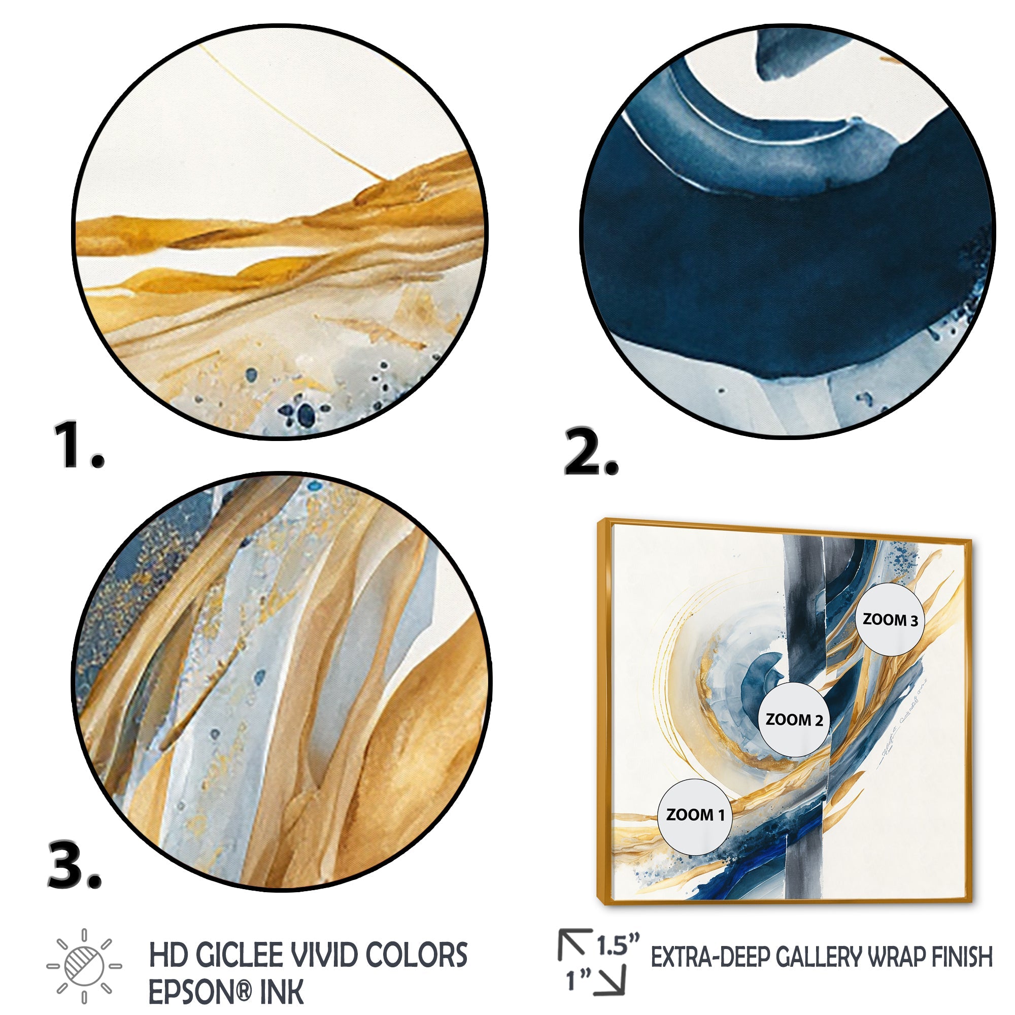 Blue And Gold Swirl Abstract V