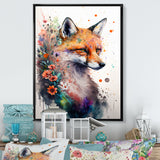 Cute Fox Floral Art I