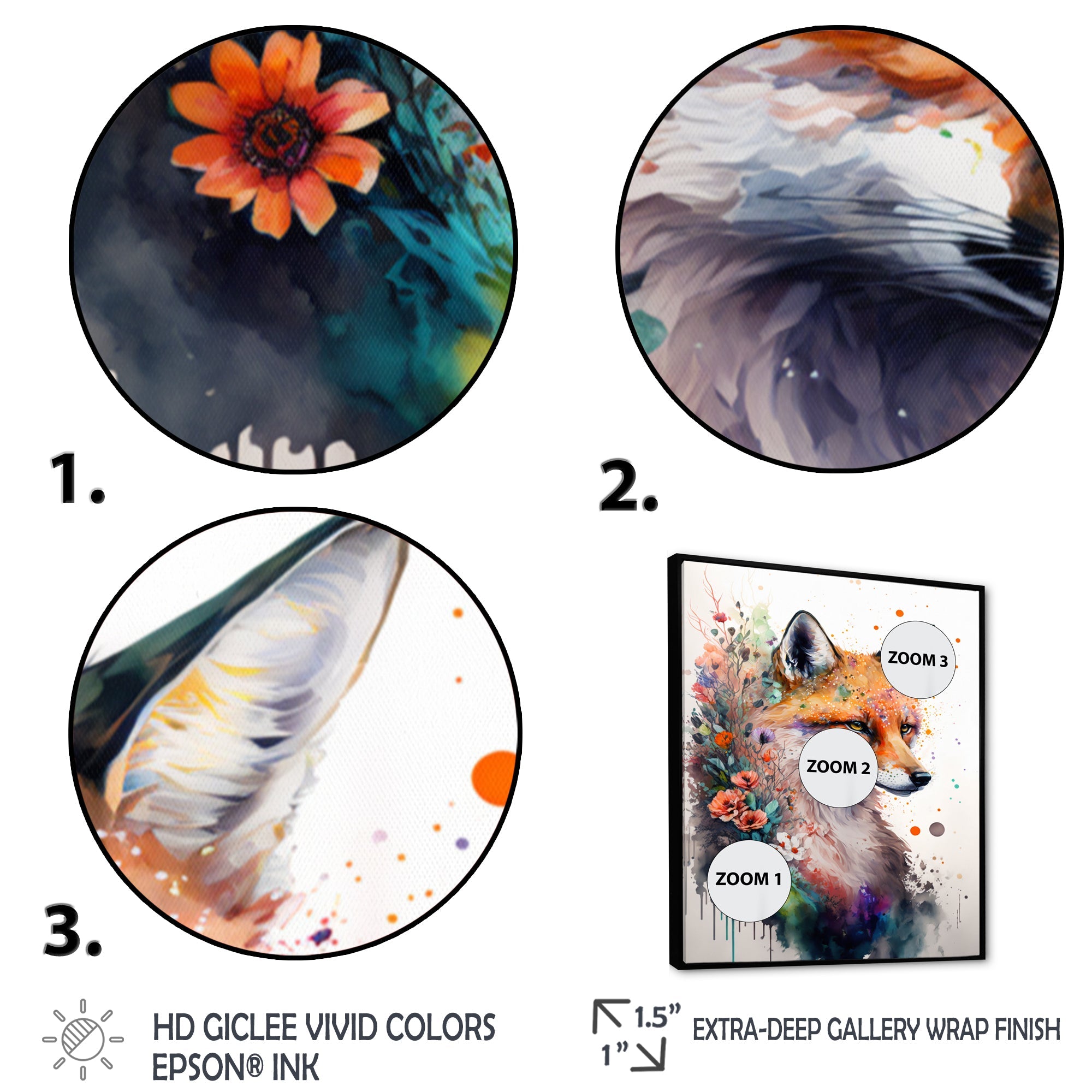 Cute Fox Floral Art I