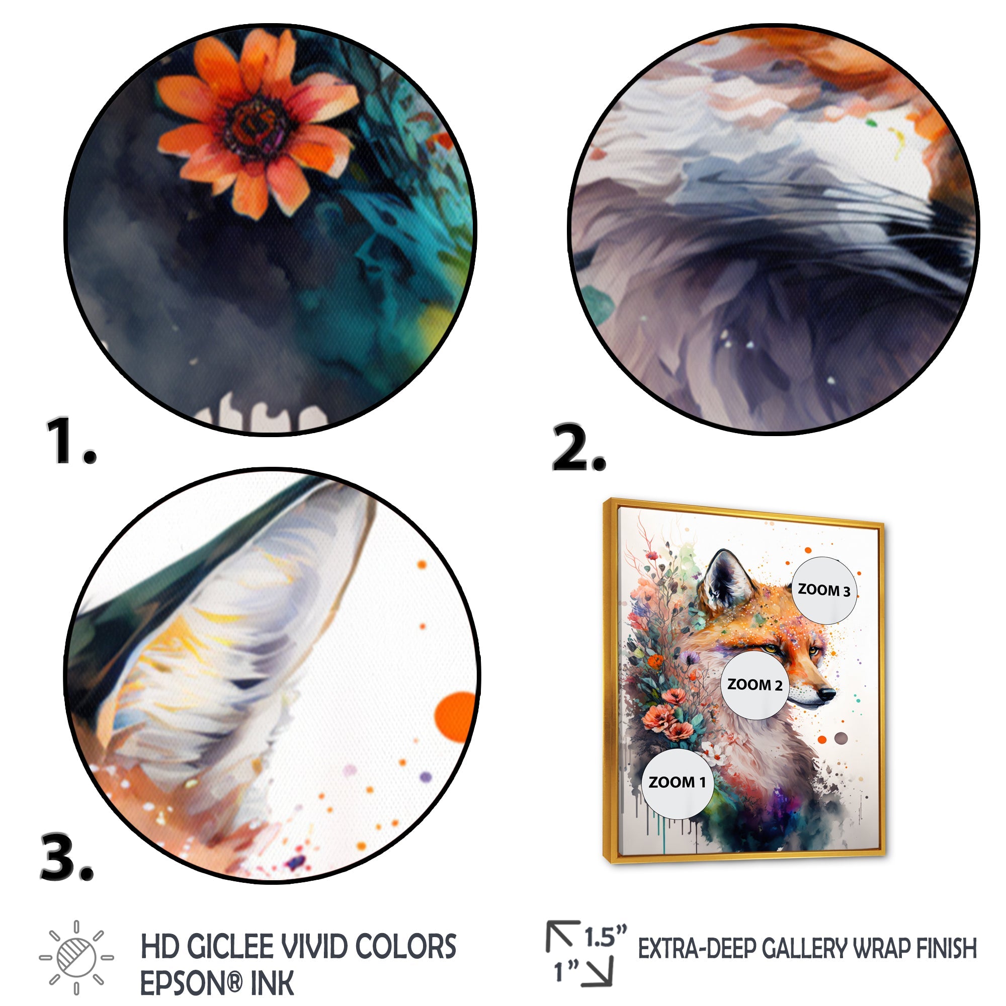 Cute Fox Floral Art I