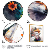 Cute Fox Floral Art I