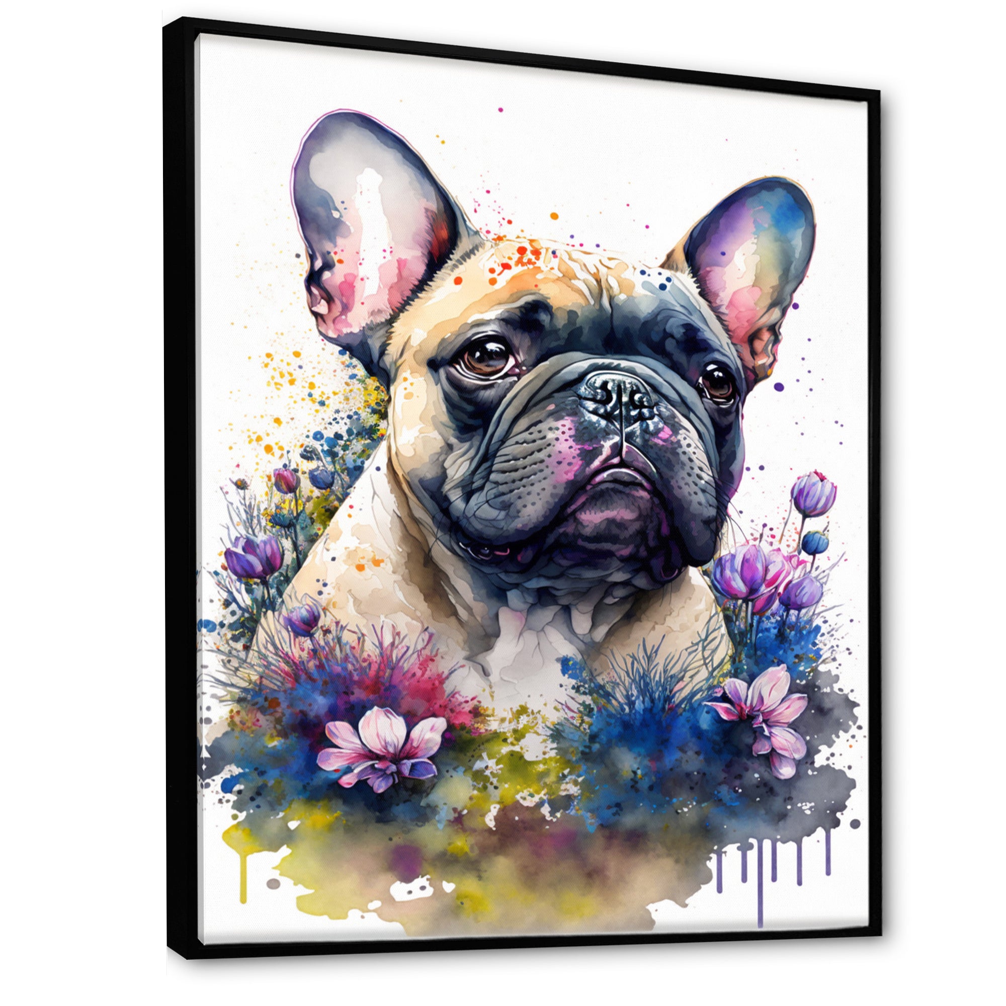 Cute Frenchie Floral Art I