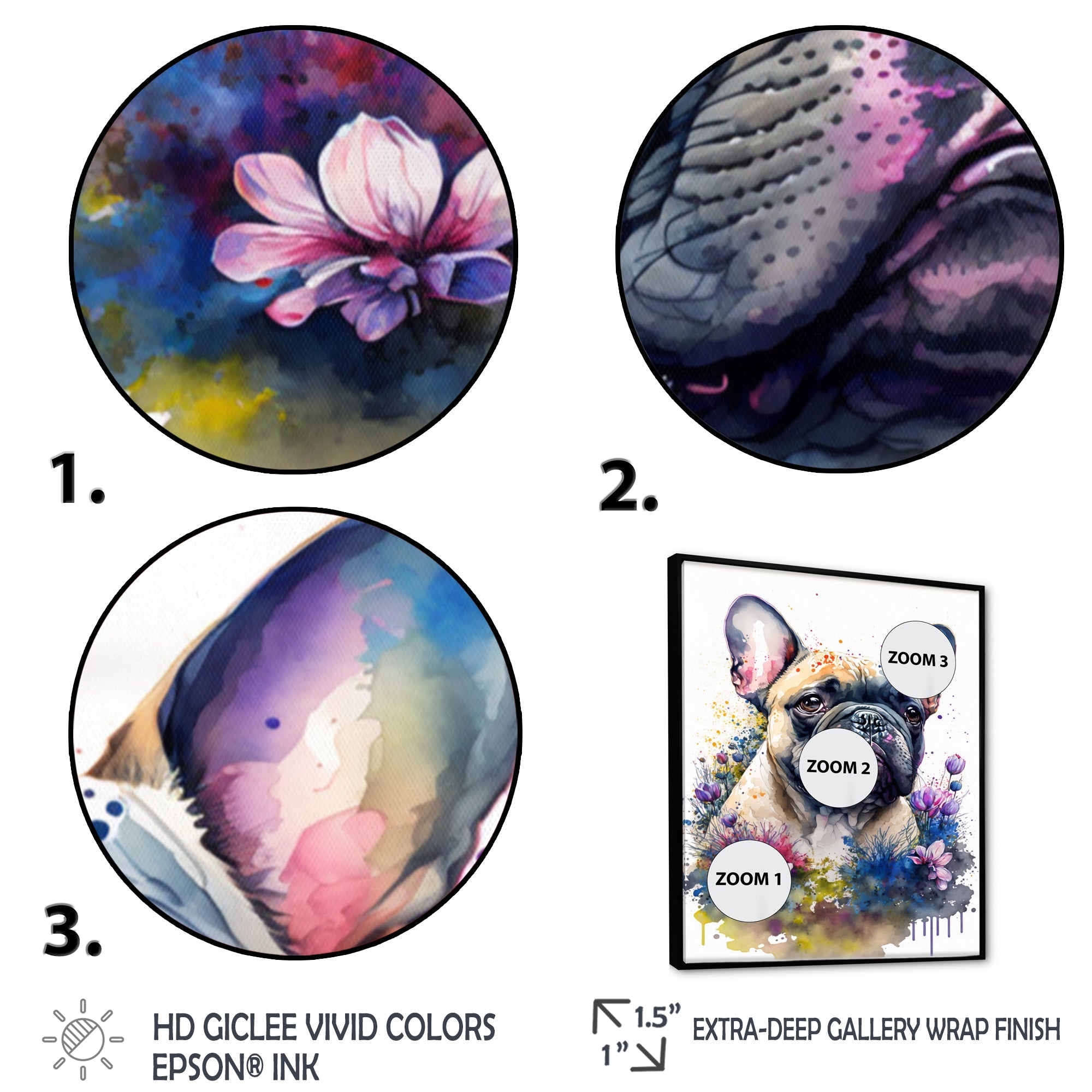 Cute Frenchie Floral Art I