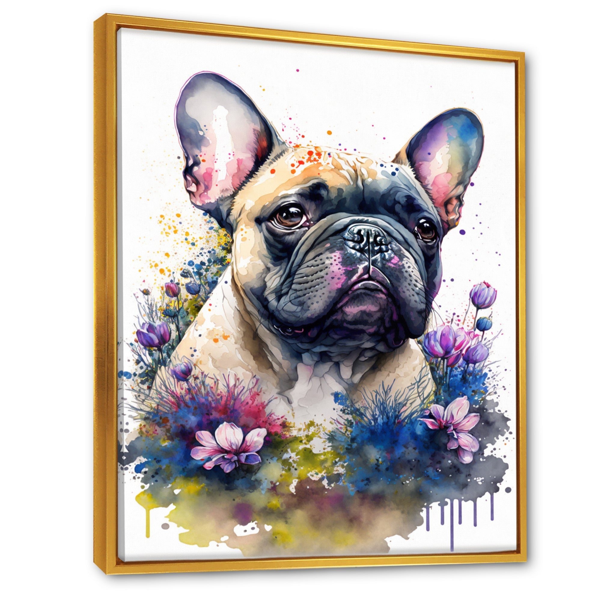 Cute Frenchie Floral Art I