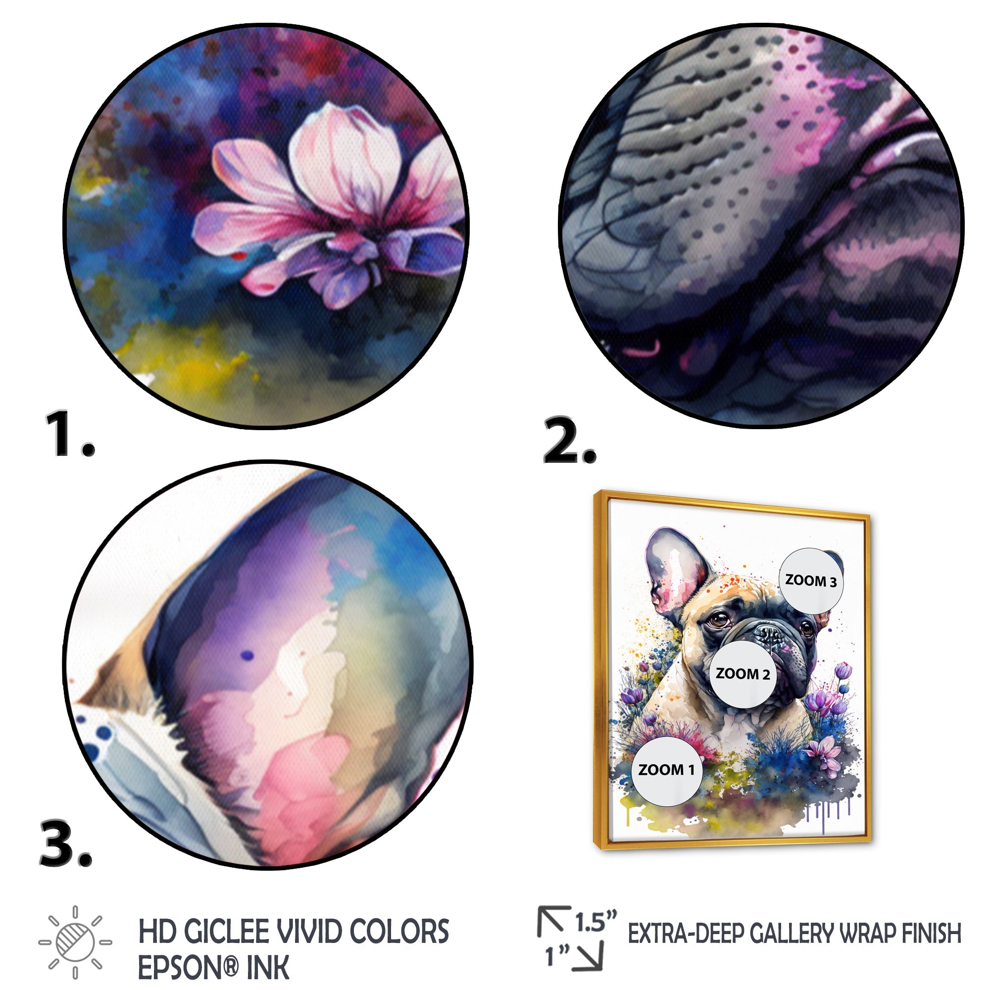 Cute Frenchie Floral Art I