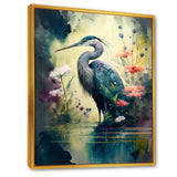 Cute Heron Floral Art I
