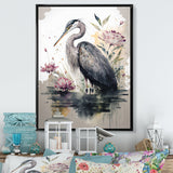Cute Heron Floral Art III