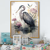 Cute Heron Floral Art III