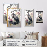Cute Heron Floral Art III